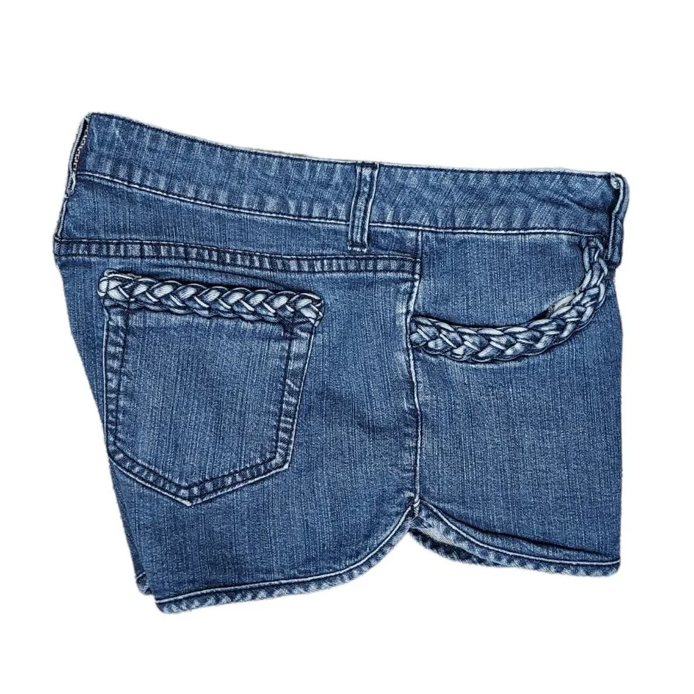2.1 DENIM SHORT SHORTS WITH BRAIDED DETAIL POCKETS (29) - Picture 6 of 10